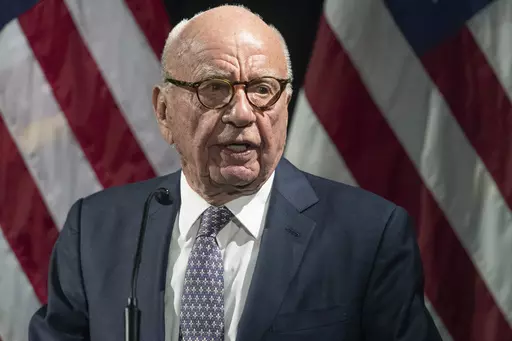 Rupert Murdoch introduces Secretary of State Mike Pompeo during the Herman Kahn Award Gala on Oct. 30, 2019, in New York. Attorneys defending Fox in a defamation case related to false claims about the 2020 election withheld critical information about the role company founder Murdoch played at Fox News, a revelation that angered the judge when it came up at a hearing Tuesday, April 11, 2023. (AP Photo/Mary Altaffer, File)