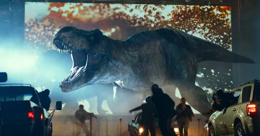 This image released by Universal Pictures shows  a scene from "Jurassic World Dominion." (Universal Pictures/Amblin Entertainment via AP)
