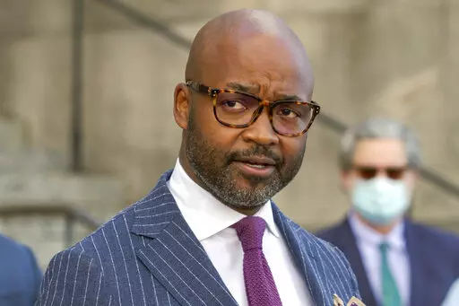 Orleans Parish District Attorney Jason Williams talks with the media on Feb. 26, 2021, in New Orleans. Williams, now the New Orleans district attorney, said Thursday, Feb. 23, 2023, that an assistant prosecutor wrongly decided to drop prosecution of more than a dozen illegal gun possession cases arising from Mardi Gras season arrests in exchange for the suspects' agreeing to forfeit their weapons. (David Grunfeld/The Times-Picayune/The New Orleans Advocate via AP, File)