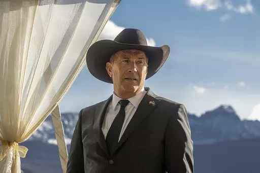 This image released by Paramount Network shows Kevin Costner in a scene from "Yellowstone." The popular Paramount network drama “Yellowstone” will end in November with a batch of episodes that concludes its fifth season. (Paramount Network via AP)