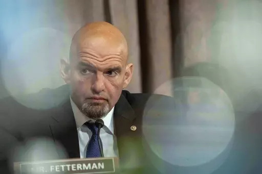 Sen. John Fetterman, D-Pa., listens during a confirmation hearing of Jared Bernstein to be the chair of the White House Council of Economic Advisers, on Capitol Hill, Tuesday, April 18, 2023, in Washington. The first-term Pennsylvania Democrat held a deeply personal and introspective interview with NBC’s “Meet the Press” that aired Sunday, Dec. 31. (AP Photo/Alex Brandon, File)
