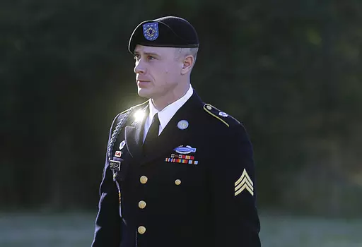 Army Sgt. Bowe Bergdahl arrives for a pretrial hearing at Fort Bragg, N.C., Jan. 12, 2016. A federal judge on Tuesday, July 25, 2023, vacated the military conviction of Bergdahl, a former U.S. Army soldier who pleaded guilty to desertion after he left his post and was captured in Afghanistan and tortured by the Taliban. (AP Photo/Ted Richardson, File)