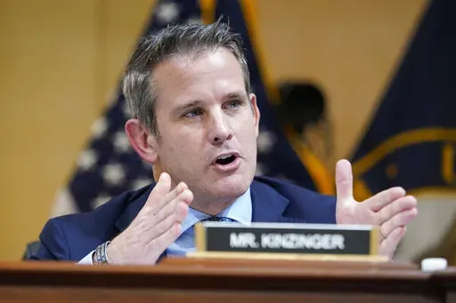 Rep. Adam Kinzinger, R-Ill., speaks as the House select committee investigating the Jan. 6 attack on the U.S. Capitol continues to reveal its findings of a year-long investigation, at the Capitol in Washington, June 23, 2022. (AP Photo/Jacquelyn Martin, File)