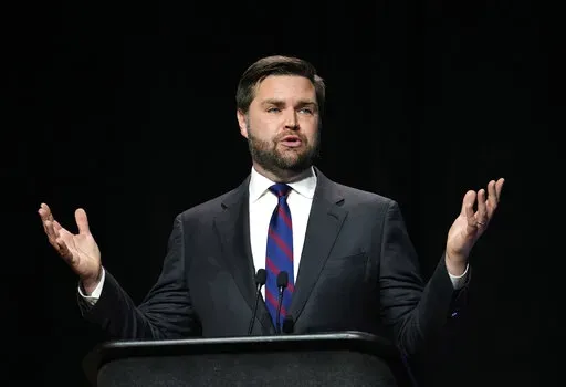 U.S. Senate Republican candidate J.D. Vance answers a question during Ohio's U.S. Senate Republican Primary debate, Monday, March 28, 2022, at Central State University in Wilberforce, Ohio. (Joshua A. Bickel/The Columbus Dispatch via AP, Pool)