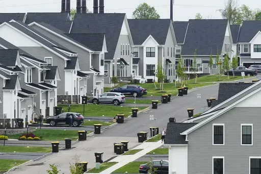 A development of new homes in Eagleville, Pa., is shown on April 28, 2023. (AP Photo/Matt Rourke, File)