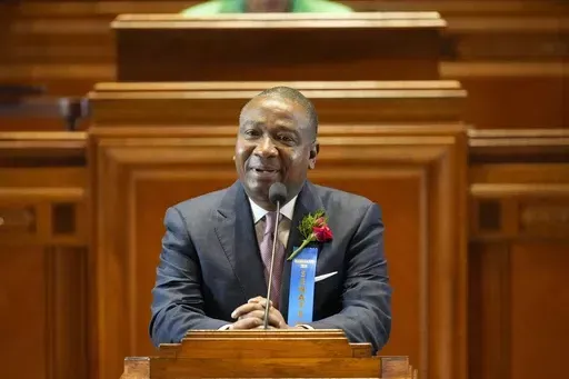 Democratic Louisiana Sen. Cleo Fields speaks during the swearing in of the state Legislature, Jan. 8, 2024, in Baton Rouge, La. A panel of federal judges on Tuesday rejected a new congressional map that would give Louisiana a second majority Black district, renewing the political fortunes of Graves, whose district was altered by the map. Fields had declared his intention to run for Congress in the new district. (AP Photo/Gerald Herbert, Pool, File)
