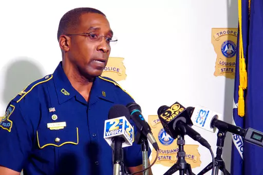 Col. Lamar Davis, superintendent of the Louisiana State Police, speaks about the agency's release of video involving the death of Ronald Greene, at a press conference on May 21, 2021, in Baton Rouge, La. The Louisiana State Police have hired an outside consultant to conduct a top-to-bottom review of the scandal-plagued agency, a potentially years-long process intended to help restore public trust following a string of high-profile beatings of Black motorists.  (AP Photo/Melinda Deslatte, FIle)