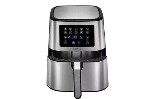 This image provided by Consumer Product Safety Commission shows an Insignia Air Fryer. On Friday, March 15, 2024, Best Buy is recalling more than 287,000 air fryers and air fryer ovens due to an overheating issue that can cause the products’ parts to melt or shatter, posing fire and laceration risks. According to the U.S. Consumer Product Safety Commission, the Insignia-branded air fryer ovens can overheat — and their glass doors can shatter as a result. The air fryers’ handles can also me