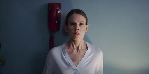 This image released by Paramount Pictures shows Sosie Bacon in a scene from "Smile." (Paramount Pictures via AP)