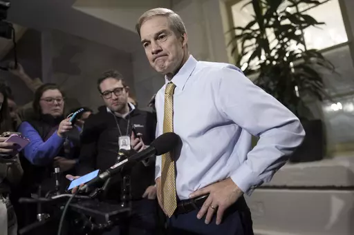 Rep. Jim Jordan, R-Ohio, speaks to the media after House Republicans met behind closed doors, at the Capitol in Washington, Friday, Oct. 20, 2023. Republicans have dropped Jordan as their nominee for House speaker in a private meeting. This comes after Jordan failed Friday in a third try for the speaker's gavel. (AP Photo/J. Scott Applewhite)