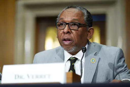 Xavier University of Louisiana President Reynold Verret testifies during a Senate Health Education, Labor, and Pensions Committee hearing on Capitol Hill in Washington,  June 17, 2021. A small, historically Black university known for its success in getting Black graduates into medical school announced, Thursday, April 21, 2022, that it is now planning its own medical school in New Orleans. (AP Photo/Susan Walsh, File)