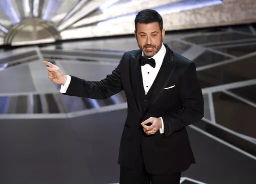 Host Jimmy Kimmel speaks at the Oscars in Los Angeles on March 4, 2018. Kimmel will again preside over the ceremony in March, the show’s producers said Monday. (Photo by Chris Pizzello/Invision/AP, File)