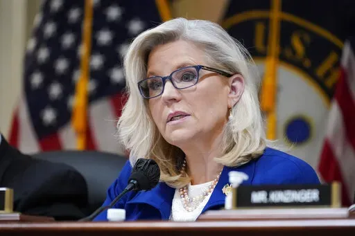 Vice Chair Liz Cheney, R-Wyo., speaks as the House select committee investigating the Jan. 6 attack on the U.S. Capitol, holds a hearing on Capitol Hill in Washington, Oct. 13, 2022. (AP Photo/J. Scott Applewhite, File)