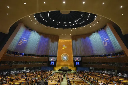 Mexico's Foreign Secretary Alicia Bárcena speaks to the United Nations General Assembly during Summit of the Future, Sunday, Sept. 22, 2024 at U.N. headquarters. (AP Photo/Frank Franklin II)