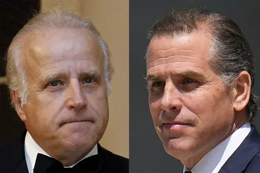 This combo image shows James Biden, President Joe Biden's brother, Oct. 13, 2011, left, and Hunter Biden, President Joe Biden's son, July 26, 2023, right. House Republicans issued subpoenas Wednesday to members of President Joe Biden's family, taking their most aggressive step yet in an impeachment inquiry bitterly opposed by Democrats that is testing the reach of congressional oversight powers. (AP Photo/File)