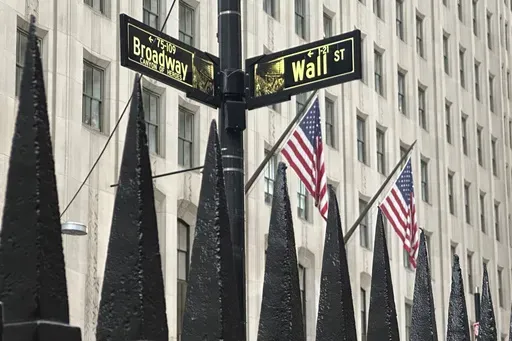 A sign marking the intersection of Broadway and Wall Street is shown in New York's Financial District on Oct. 30, 2024. (AP Photo/Peter Morgan, File)
