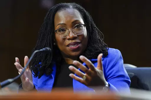 Supreme Court nominee Ketanji Brown Jackson testifies during her Senate Judiciary Committee confirmation hearing on Capitol Hill in Washington, March 23, 2022. The Harvard-educated Jackson is making history, the first Black woman nominated in the court's 233 years. (AP Photo/Andrew Harnik, File)