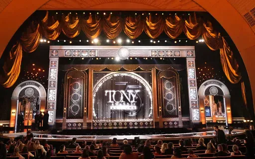 A view of the stage appears before the start of the 75th annual Tony Awards on Sunday, June 12, 2022, at Radio City Music Hall in New York. (Photo by Charles Sykes/Invision/AP, File)