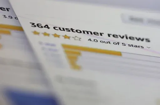 Online customer reviews for a product are displayed on a computer on April 17, 2019 in New York.(AP Photo/Jenny Kane, File)
