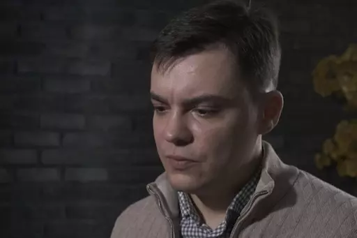 In this image from video provided by the Dossier Center, a London-based investigative group funded by Russian opposition figure Mikhail Khodorkovsky, Gleb Karakulov speaks during an interview in Turkey in December 2022. Karakulov was an officer in President Vladimir Putin’s secretive elite personal security service - one of the few Russians to flee and go public who have rank, as well as knowledge of intimate details of Putin’s life and potentially classified information. (Dossier Center via