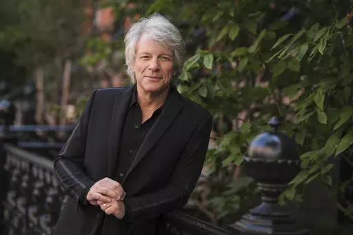 Jon Bon Jovi poses for a portrait in New York on Sept. 23, 2020 to promote his new album "2020". Hulu is streaming a four-part docuseries "Thank You, Good Night: The Bon Jovi Story," premiering April 26. (Photo by Drew Gurian/Invision/AP, File)