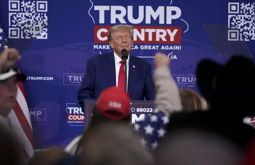 Republican presidential candidate and former President Donald Trump speaks during a rally, Nov. 18, 2023, in Fort Dodge, Iowa. Trump has long praised a particular type of foreign leader, men he describes as tough and strong, even if they're accused of chipping away at democracy. He's now celebrating Argentina's newly elected president, Javier Milei. (AP Photo/Bryon Houlgrave, File)