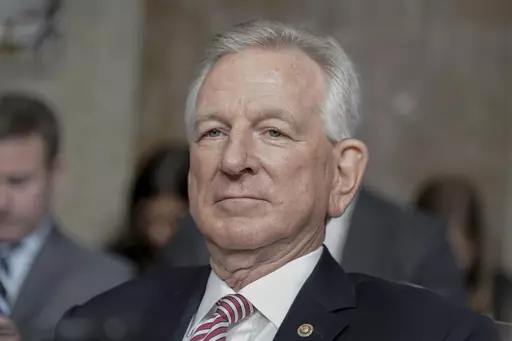 Sen. Tommy Tuberville, R-Ala., listens during the Senate Armed Services Committee hearing to examine the nomination of Army Lt. Gen. Randy George to be reappointment to the grade of general and to be Chief of Staff of the Army, July 12, 2023, on Capitol Hill in Washington. Tuberville is waging an unprecedented campaign to try and change Pentagon abortion policy by holding up hundreds of military nominations and promotions, leaving key positions unfilled and raising concerns at the Pentagon about