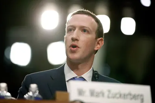 Facebook CEO Mark Zuckerberg testifies before a joint hearing of the Commerce and Judiciary Committees on Capitol Hill in Washington, April 10, 2018. (AP Photo/Alex Brandon, File)