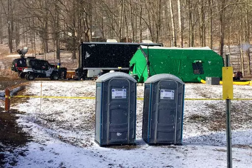 FBI agents and representatives of the Pennsylvania Department of Conservation and Natural Resources set up a base in March, 2018, in Benezette Township, Elk County, Pa. A lawyer for a father-son team of treasure hunters is accusing the FBI of either lying to a federal judge about having video of its 2018 dig for legendary Civil War-era gold, or illegally destroying the video. The FBI has acknowledged it was looking for gold at the Pennsylvania site but says it found nothing of value. The duo bel