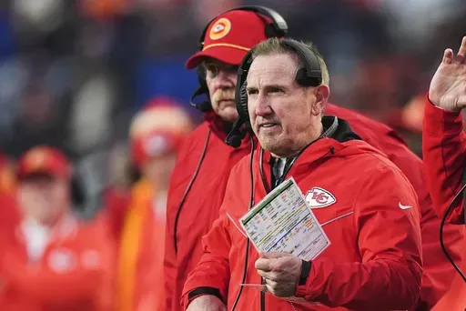 Kansas City Chiefs defensive coordinator Steve Spagnuolo in the second half of an NFL football game Sunday, Jan. 5, 2025, in Denver. (AP Photo/David Zalubowski, File)