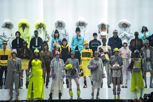 Fashion from the FENDI Spring Summer 2023 collection is modeled during Fashion Week, Friday Sept. 9, 2022 in New York. (AP Photo/Eduardo Munoz Alvarez)