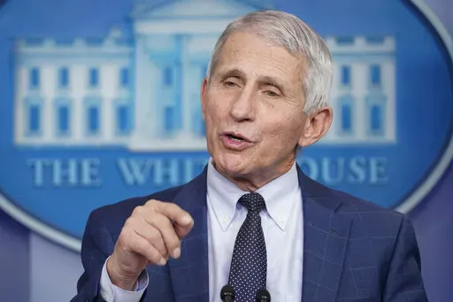 FILE - Dr. Anthony Fauci, director of the National Institute of Allergy and Infectious Diseases, speaks during the daily briefing at the White House in Washington on Dec. 1, 2021.   On Thursday, Dec. 23, The Associated Press reported on stories circulating online incorrectly claiming Fauci’s sister “Angelique Fauci” published a book on the omicron variant of the coronavirus the same week it was discovered. (AP Photo/Susan Walsh, File)