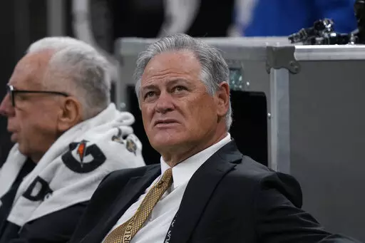 New Orleans Saints general manager Mickey Loomis sits on the bench before an NFL football game against the Atlanta Falcons in New Orleans, Sunday, Dec. 18, 2022. The value the New Orleans Saints place on stability influenced the club's decision to retain Dennis Allen as coach following a 7-10 record this season, general manager Mickey Loomis said Friday, Jan. 13, 2023, while addressing several matters related to the front office's offseason work.(AP Photo/Gerald Herbert, File)