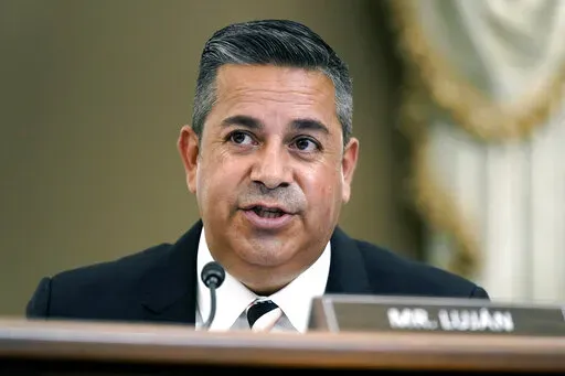 Sen. Sen. Ben Ray Lujan, D-N.M., speaks during a Senate Commerce, Science and Transportation Subcommittee on Consumer Protection, Product Safety and Data Security hearing on children's online safety and mental health, Sept. 30, 2021, on Capitol Hill in Washington. Democrats control the 50-50 Senate because of Vice President Kamala Harris' tie-breaking vote. With Luján's stroke, his party is outnumbered and can't approve bills or nominations without Republican support. Luján is 49 and Democrats