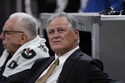 New Orleans Saints general manager Mickey Loomis sits on the bench before an NFL football game against the Atlanta Falcons in New Orleans, Dec. 18, 2022. (AP Photo/Gerald Herbert, File)
