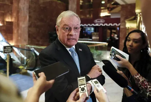 Ret. Lt. Gen. Keith Kellogg speaks to reporters at Trump Tower, Nov. 15, 2016, in New York. (AP Photo/Carolyn Kaster, File)