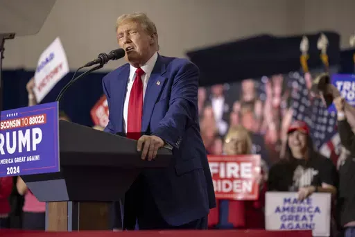 Republican presidential candidate former President Donald Trump speaks, April 2, 2024, at a rally in Green Bay, Wis. (AP Photo/Mike Roemer, File)