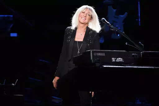 Christine McVie from the band Fleetwood Mac performs at Madison Square Garden in New York on Oct. 6, 2014. McVie, the soulful British musician who sang lead on many of Fleetwood Mac’s biggest hits, has died at 79. The band announced her death on social media Wednesday. (Photo by Charles Sykes/Invision/AP, File)