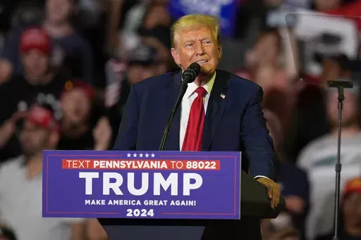 Republican presidential candidate former President Donald Trump speaks at a campaign rally, June 22, 2024, in Philadelphia. After months of casting President Joe Biden as a senile shell of a man incapable of putting two sentences together, Trump has changed his tune. As he prepares to face Biden in their first debate of the general election on Thursday, June 27, in Atlanta, Trump and his campaign are trying to adjust expectations amid concerns that the bar has been set so low for Biden that he i
