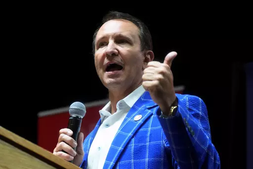 Louisiana Attorney General Jeff Landry speaks, Aug. 22, 2022, in Anderson, S.C. Landry, a Republican, is running for governor of Louisiana in 2023. (AP Photo/Meg Kinnard, File)