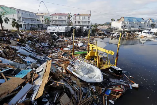 A boat sits amidst debris in the aftermath of Hurricane Michael in Mexico Beach, Fla. Oct. 11, 2018. FEMA announced Friday, Jan. 19, 2024, it is making changes to its program that helps those who survive wildfires, hurricanes and other natural disasters. The changes are designed to simplify and speed up the process for disaster survivors to get help, including include money for under-insured homeowners, a streamlined application process, and assistance for disaster survivors with disabilities. (