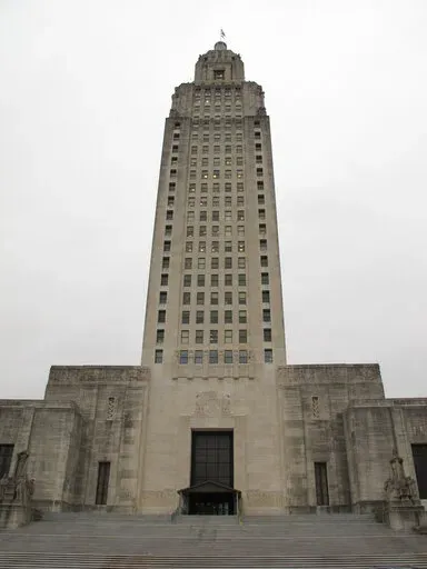 The Louisiana Capitol in Baton Rouge, La., is seen on Jan. 21, 2021. A legislative committee Monday, April 18, 2022, advanced major budget legislation for the fiscal year that begins July 1. The proposed main operating budget governs spending of more than $38 billion in federal and state revenue. (AP Photo/Melinda Deslatte, File)