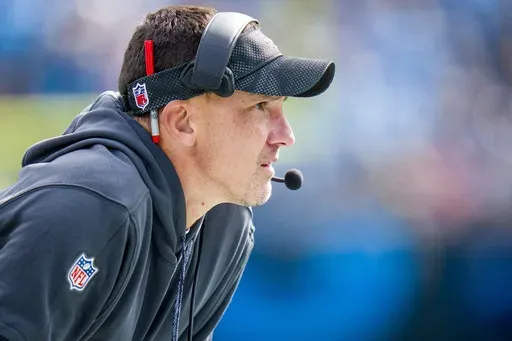 New Orleans Saints head coach Dennis Allen looks on during an NFL football game against the Carolina Panthers Sunday, Nov. 3, 2024, in Charlotte, N.C. (AP Photo/Rusty Jones)