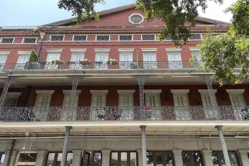 A view of the Upper Pontalba building in New Orleans' French Quarter, July 19, 2023. The New Orleans City Council voted, Thursday, March 7, 2024, to change the locks on the coveted city-owned apartment in it’s latest dispute with Mayor LaToya Cantrell, whose use of the French Quarter property drew scrutiny and figured in a failed recall effort. (AP Photo/Kevin McGill, File)