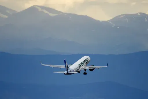 A Frontier Airlines jet takes off from Denver International Airport on July 5, 2022, in Denver. (AP Photo/David Zalubowski, File)