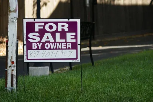 For sale by owner sign is displayed outside home in Northbrook, Ill., Wednesday, Sept. 21, 2022. Average long-term U.S. mortgage rates rose this week for the sixth straight week, marking new highs not seen in 15 years, before a crash in the housing market triggered the Great Recession, mortgage buyer Freddie Mac reported Thursday, Sept. 29, 2022. (AP Photo/Nam Y. Huh)