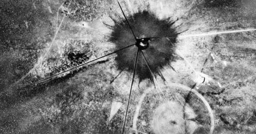 This photo shows an aerial view after the first atomic explosion at Trinity Test Site, in N.M., on July 16, 1945. A new film on J. Robert Oppenheimer's life and his role in the development of the atomic bomb as part of the Manhattan Project during World War II opens in theaters on Friday, July 21, 2023. On the sidelines will be a community downwind from the testing site in the southern New Mexico desert, the impacts of which the U.S. government never has fully acknowledged. (AP Photo, File)