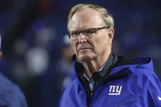 New York Giants owner John Mara watches his team practice prior to an NFL football game against the Buffalo Bills in Orchard Park, N.Y., Sunday Oct. 15, 2023. (AP Photo/ Jeffrey T. Barnes, File)