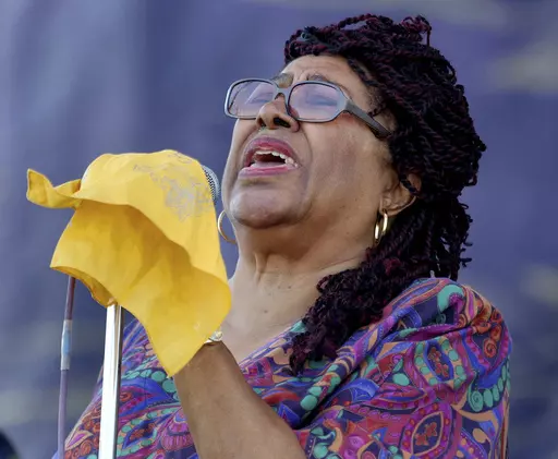 Jean Knight and her band perform on the Abita Beer Stage during the fourth and final day of the 33rd annual French Quarter Festival, April 10, 2016, in New Orleans. Knight, a New Orleans-born soul singer known for her 1971 hit "Mr. Big Stuff," died Wednesday, Nov. 22, 2023, at age 80 from natural causes, family representative Mona Giamanco said. She confirmed the death to the Associated Press on Monday afternoon, Nov. 27. (Eliot Kamenitz/The Times-Picayune/The New Orleans Advocate via AP)
