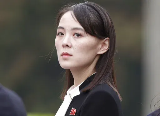 Kim Yo Jong, sister of North Korea's leader Kim Jong Un, attends a wreath-laying ceremony at Ho Chi Minh Mausoleum in Hanoi, Vietnam, March 2, 2019. The influential sister of North Korean leader Kim called South Korea’s defense minister a “scum-like guy” for talking about preemptive strikes on the North, warning Sunday, April 3, 2022, that the South may face “a serious threat.” (Jorge Silva/Pool Photo via AP, File)
